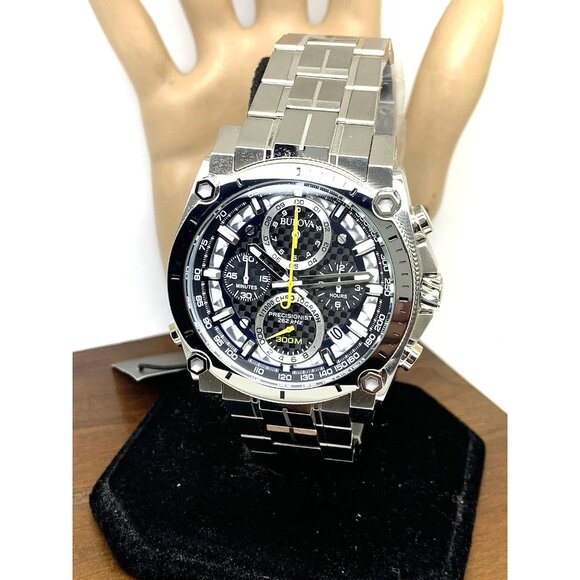Bulova Men's Watch 96B175 Precisionist Quartz Chronograph Silver Stainless Steel